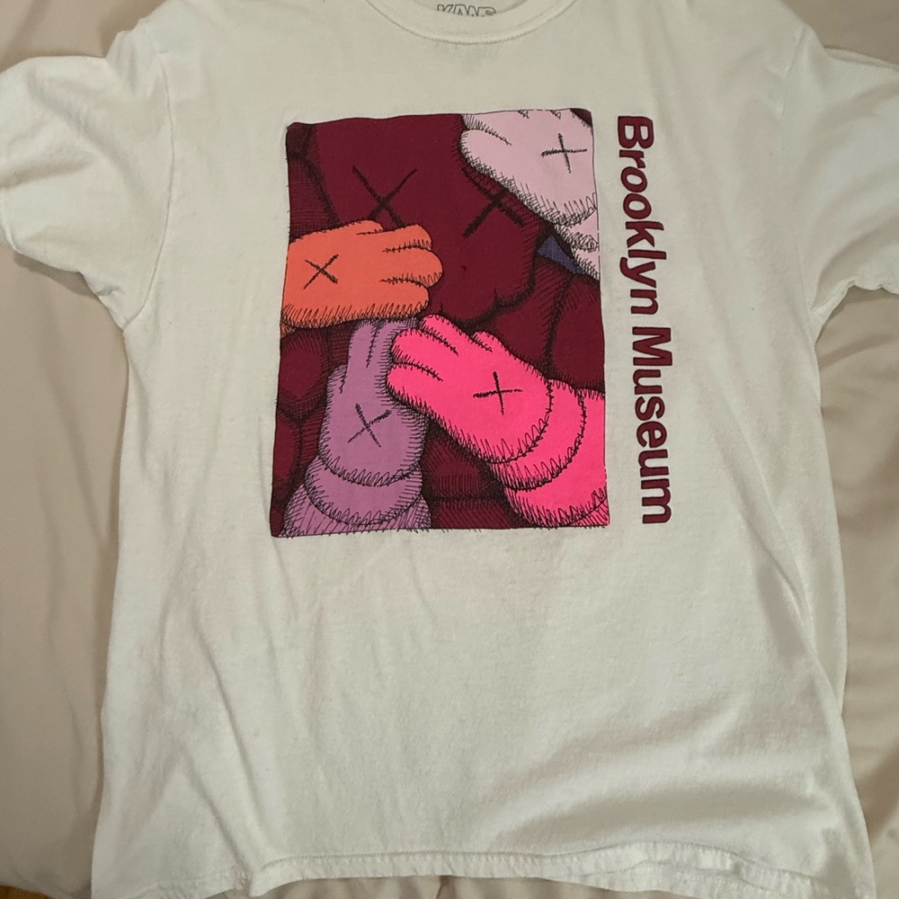 ❌❌SOLD❌❌KAWS White Tee with Multicolor Graphic BROOKLYN MUSEUM.